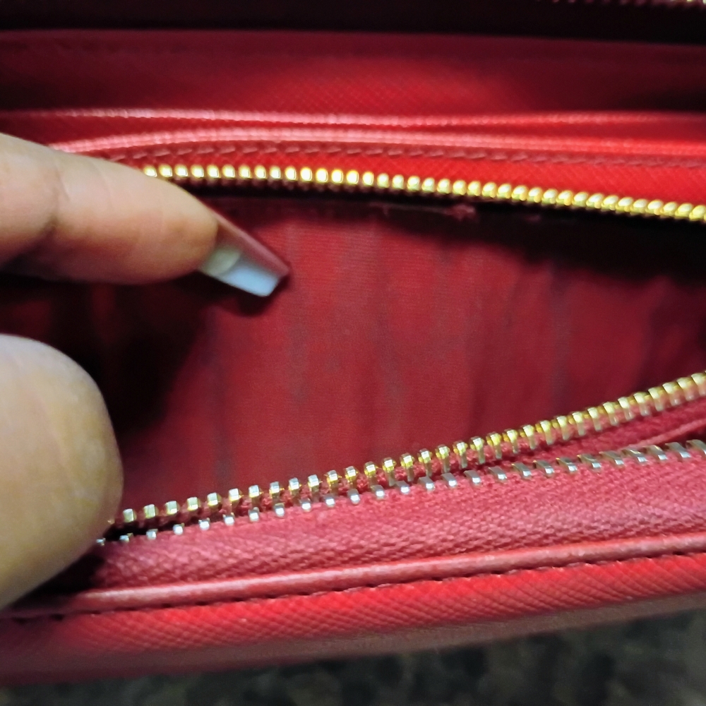 Prada Saffiano Leather Red Zip Long Wallet! EUC – The Ultimate Power Wallet! - Picture 9 of 9